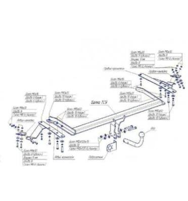 Фаркоп (ТСУ) для TOYOTA Avensis II 2003-2009 универсал съемный шар на двух болтах 1.5тонны Босал